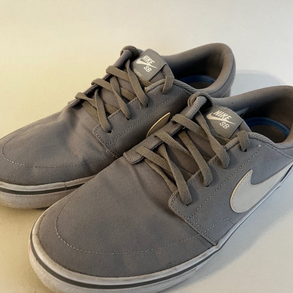 Nike SB Portmore II Solar Canvas Wolf Grey/White/Black Men's Skate Shoes